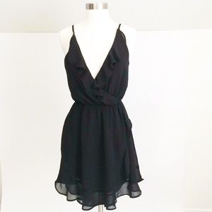 H&M Black Side Ruffle Dress